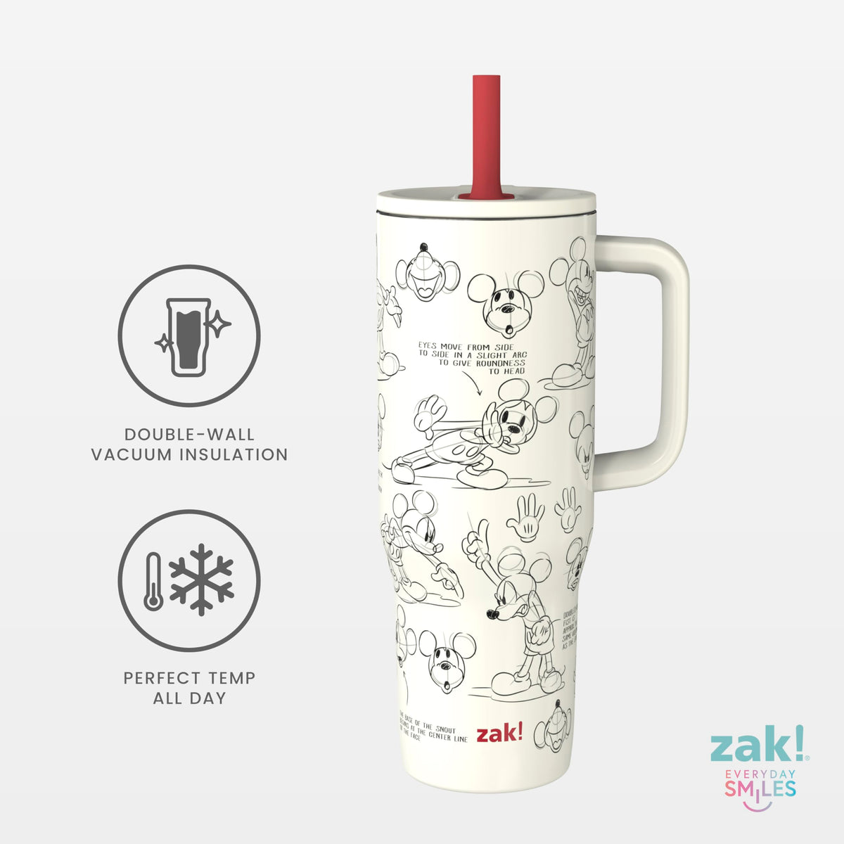 Wide carry handle provides secure grip for commuting with the Sutton tumbler