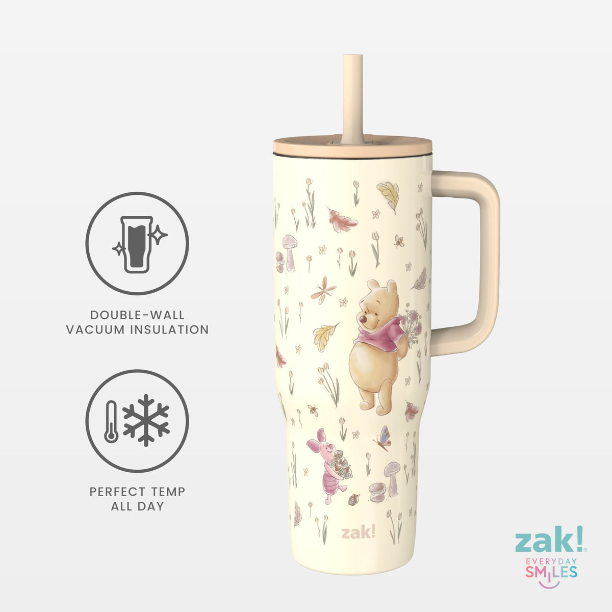 Zak Designs Winnie the Pooh Sutton tumbler handle, secure grip for everyday carry