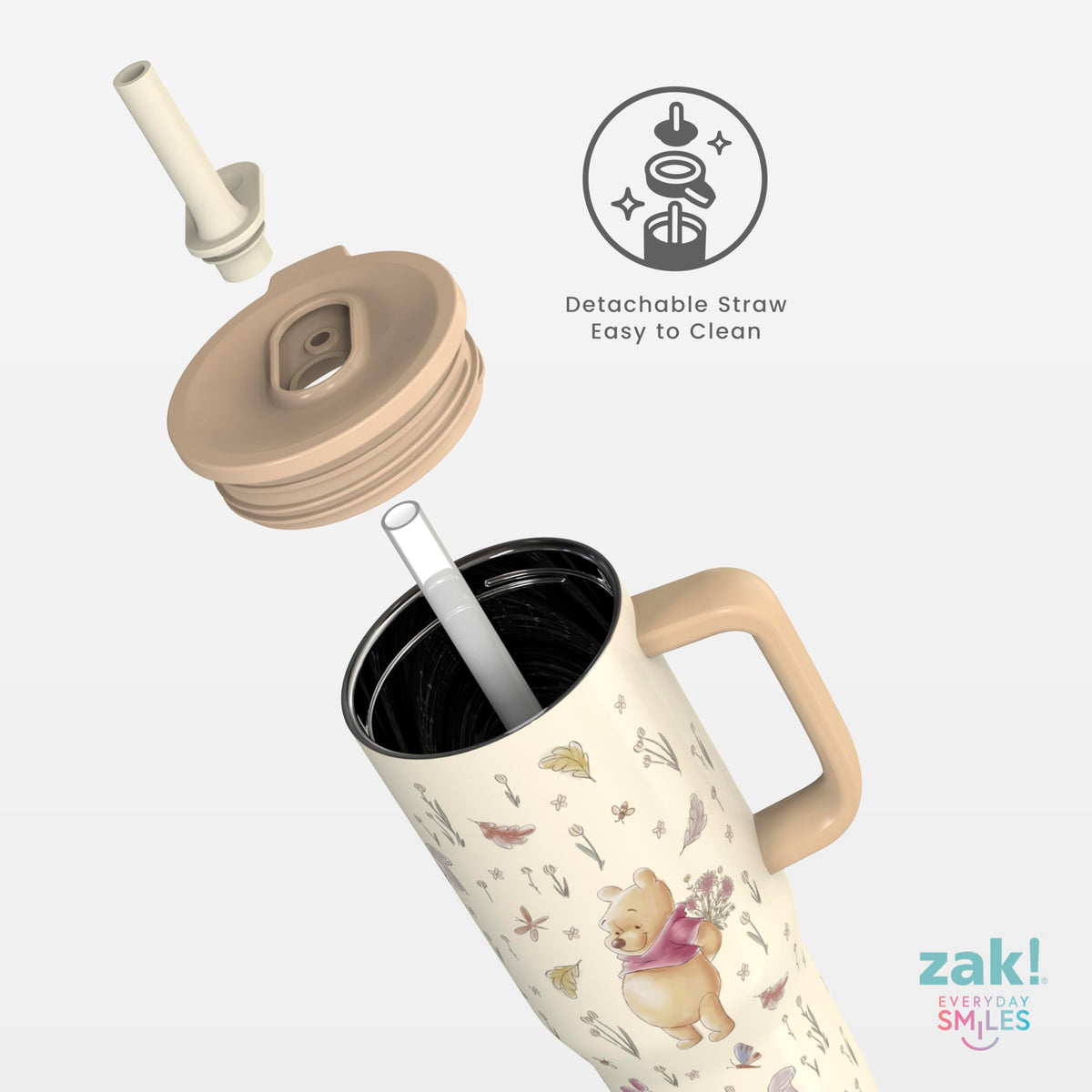 Zak Designs Winnie the Pooh Sutton tumbler interior stainless steel for safe cold drinks