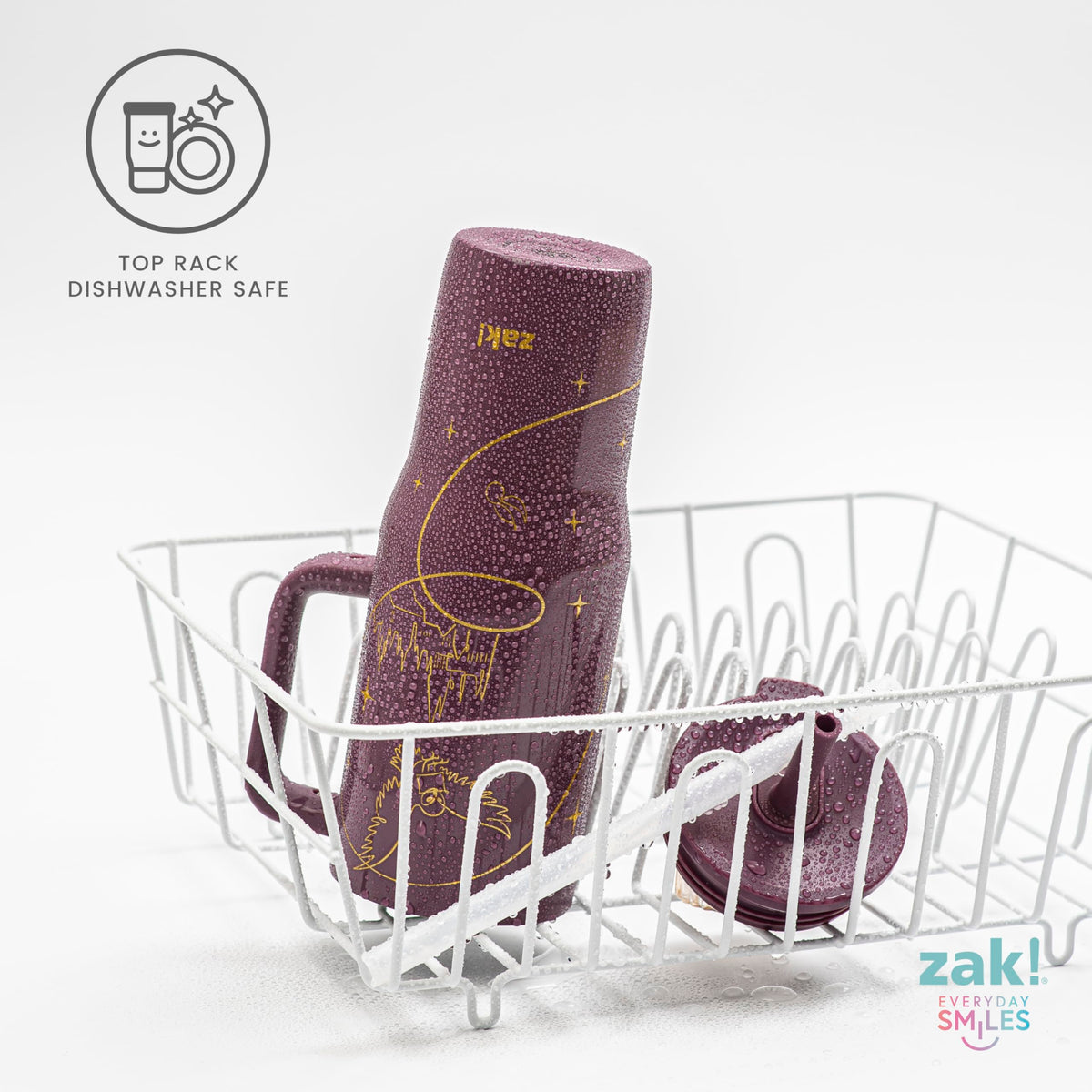 Dishwasher-safe lid and top-rack tumbler for easy cleanup after trips.