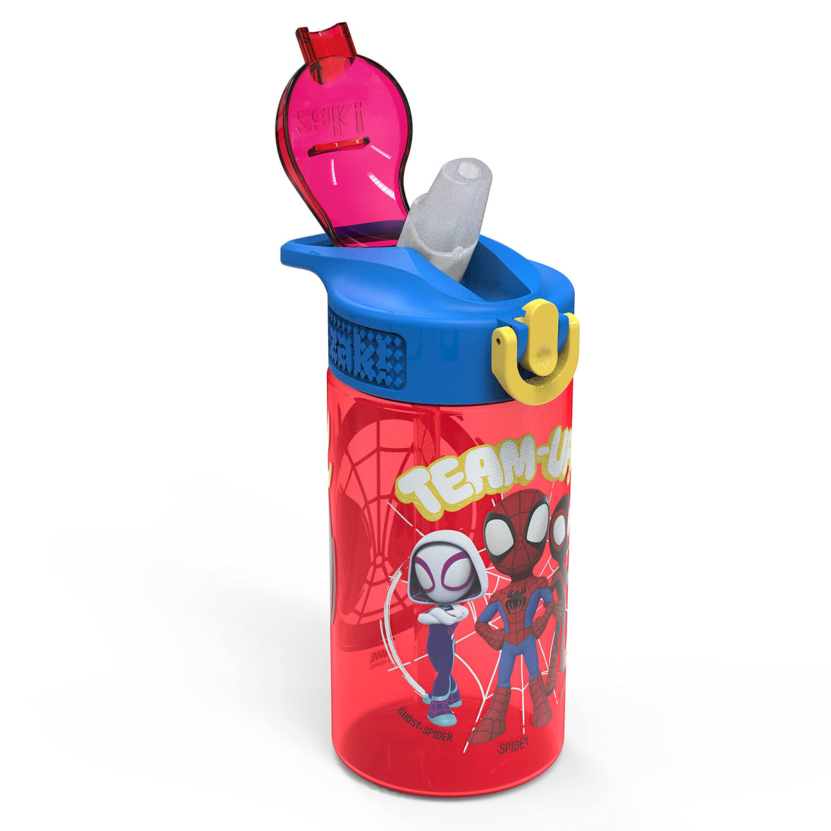Zak Designs Spider-Man BPA-free plastic emphasizes safety-conscious hydration