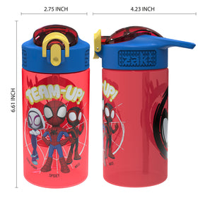 Zak Designs Spider-Man bottle on top-rack dishwasher for quick cleanup