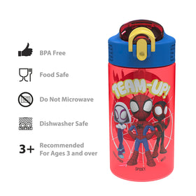 Zak Designs Spider-Man bottle removable straw facilitates thorough cleaning