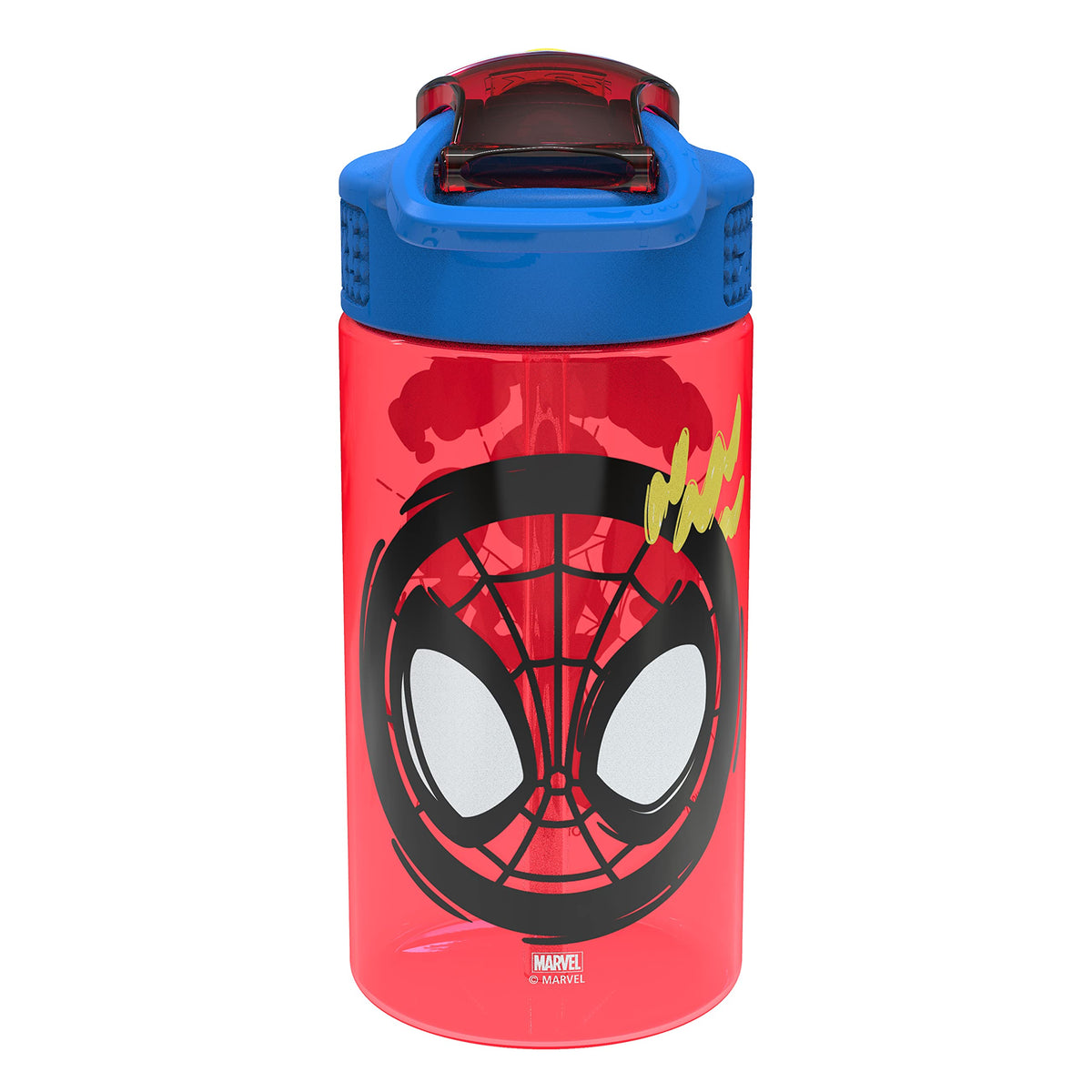 Zak Designs Marvel Spider-Man bottle fits car cup holders for travel-ready hydration