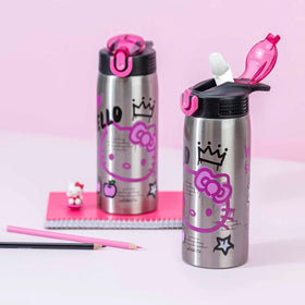 Cute Hello Kitty artwork adds playful style to hydration.