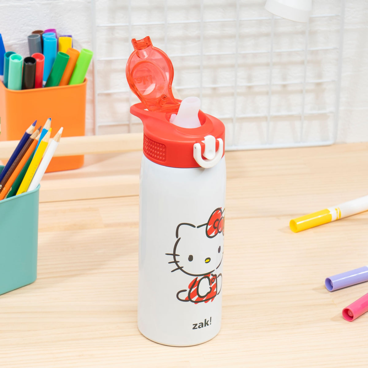 Zak Designs Sanrio sage bottle lid disassembly for easy cleaning