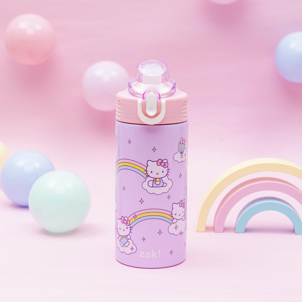 Zak Designs Hello Kitty bottle spout removal closeup demonstrates easy cleaning