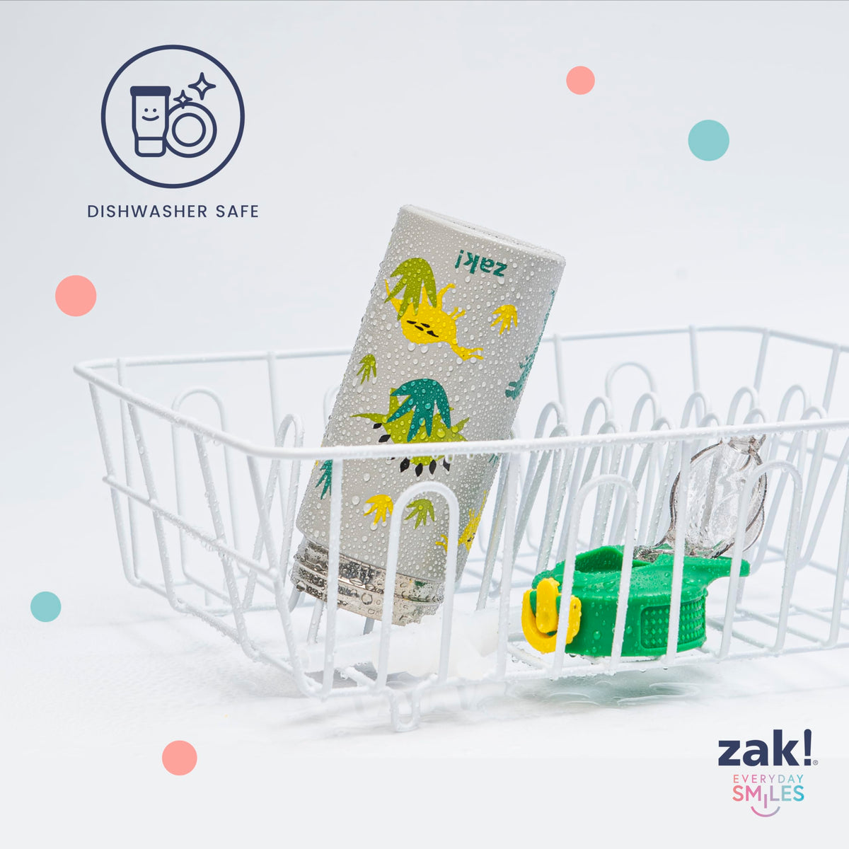 Zak Designs Toy Story bottle with 14oz capacity mark visible.