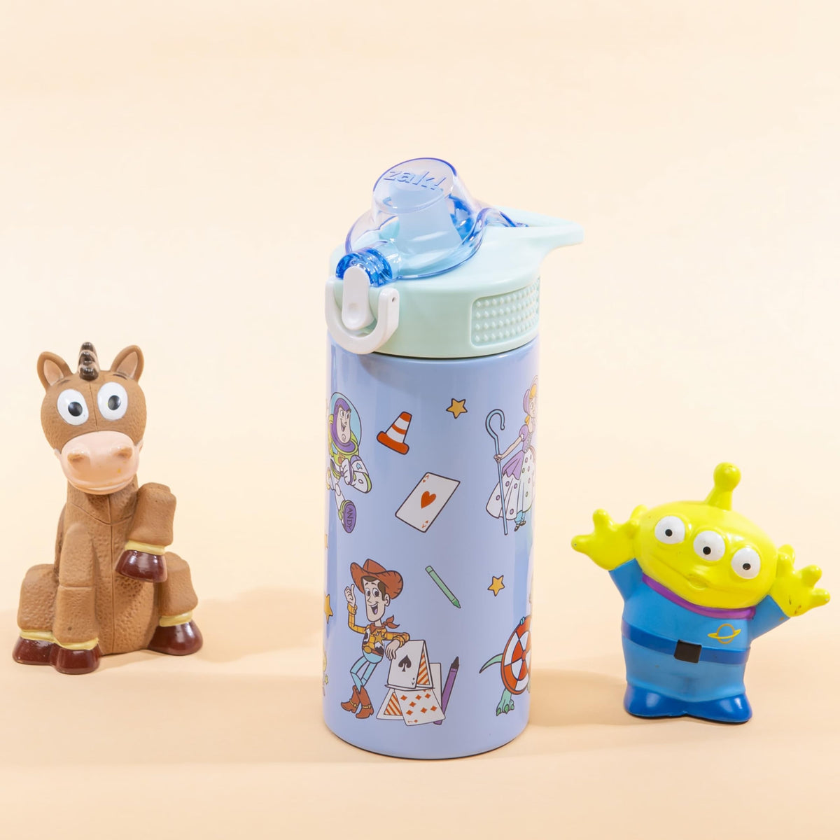 Zak Designs Toy Story bottle handle and side view, ready for on-the-go adventures.