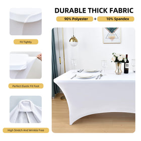 ZarzaaSik elastic fabric close-up showing stretch and durability for quick setup on tables