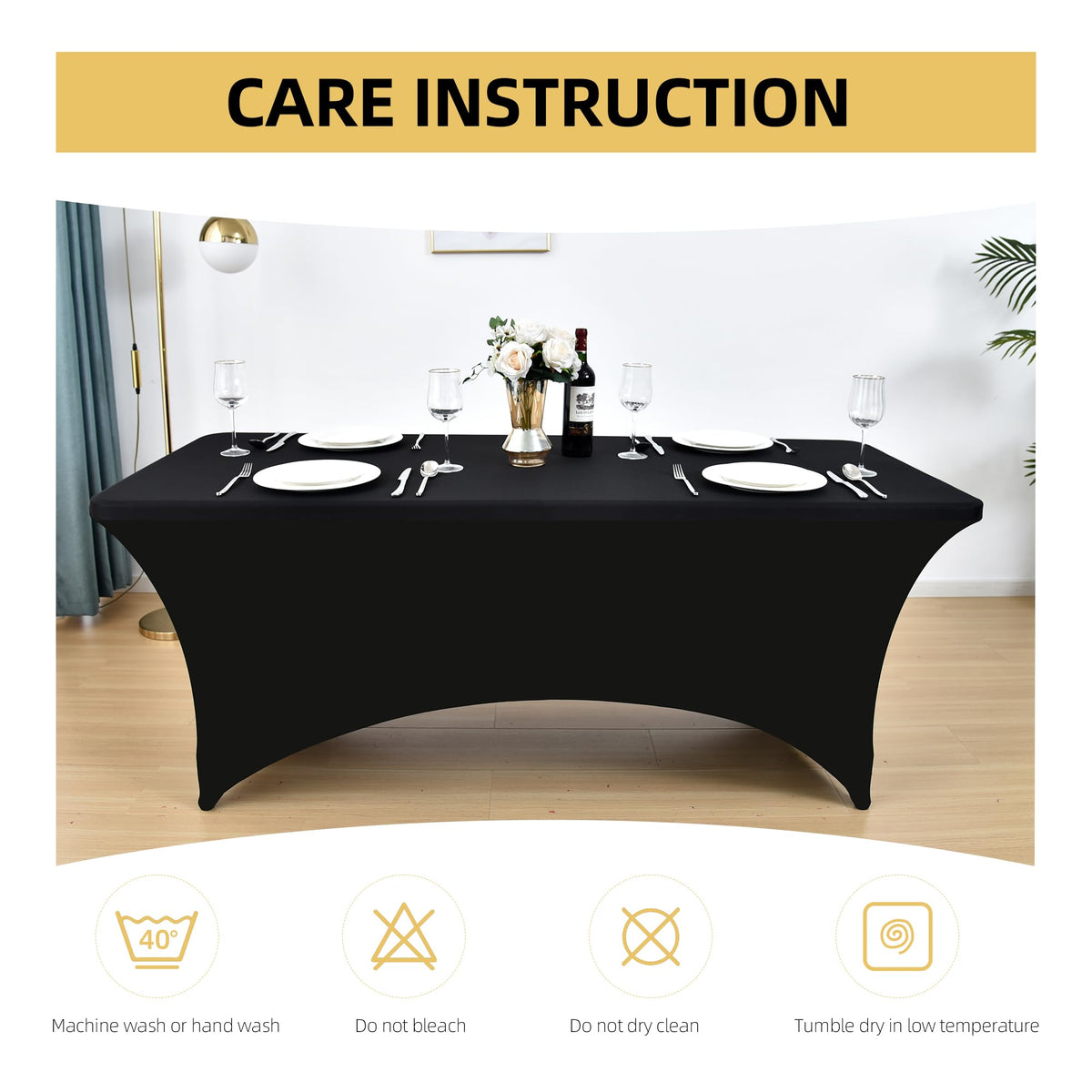 Elegant black color enhances dessert tables and trade show displays