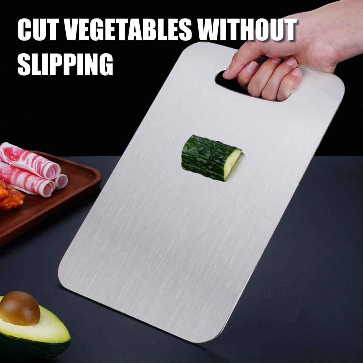 Zaucet Titanium Cutting Board back side 14x10 for meat separation.