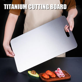 Zaucet titanium cutting board double-sided design supports separate meat and produce prep.