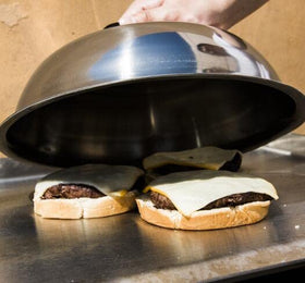 ZBXFCSH restaurant-quality dome on a professional griddle