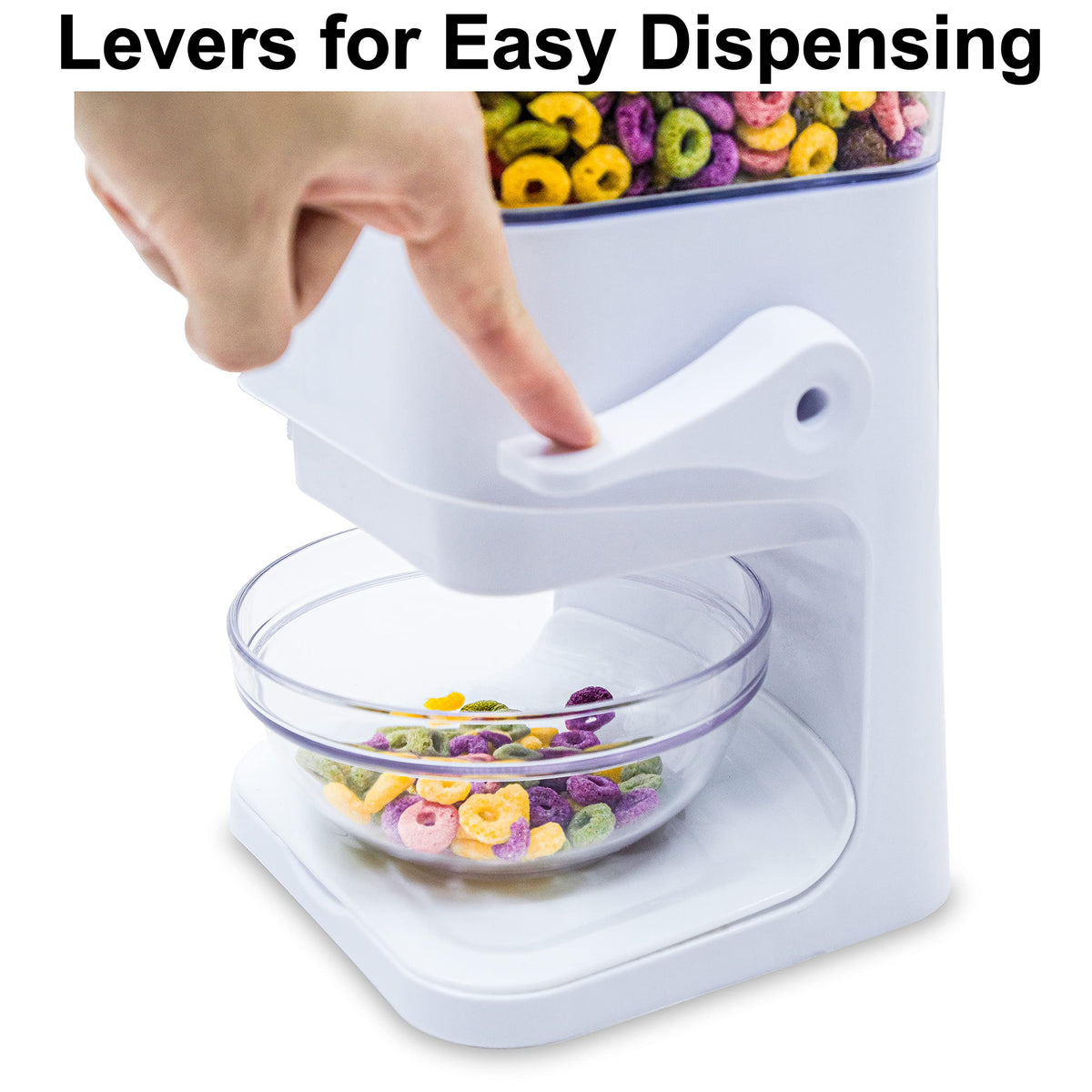 Zeadesign wide opening simplifies topping up cereal without spills.