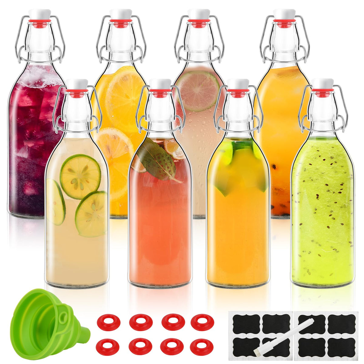 ZEBEIYU 12oz flip-top bottles set for home brewing and flavor preservation