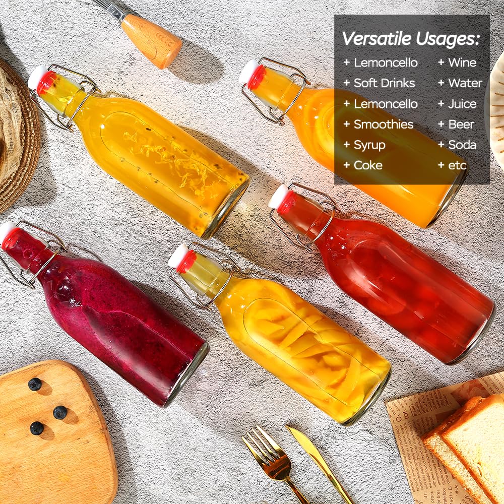 ZEBEIYU 12oz glass bottles suitable for oils, vinegars, and syrups