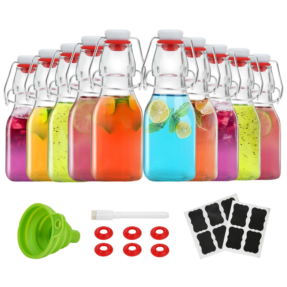 ZEBEIYU swing-top bottle 4oz with flip lid for fresh beverages
