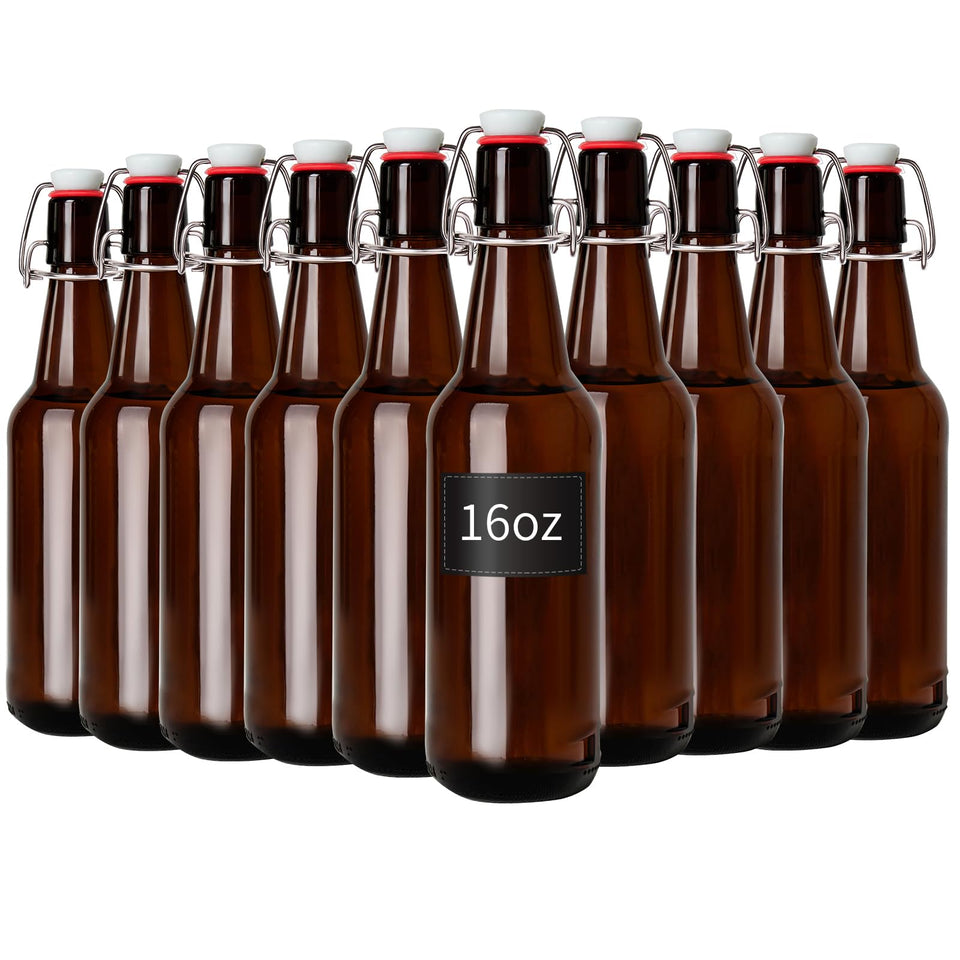 Zelomithe amber glass bottle with thick durable glass for reusable storage