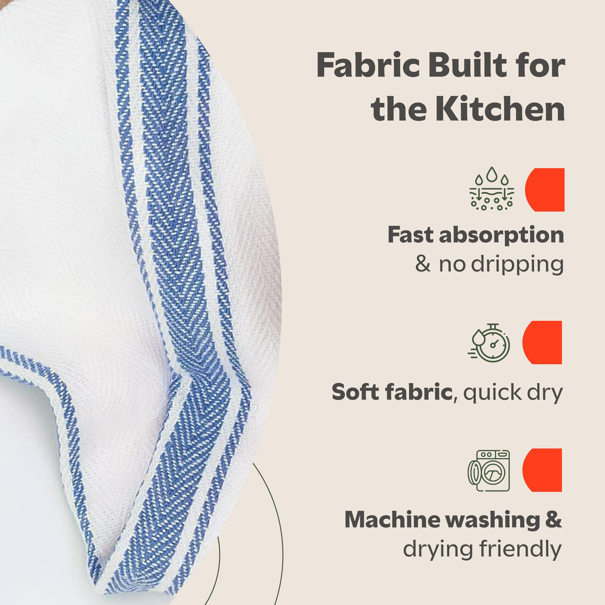 Zeppoli dish towels machine washable for easy cleaning.