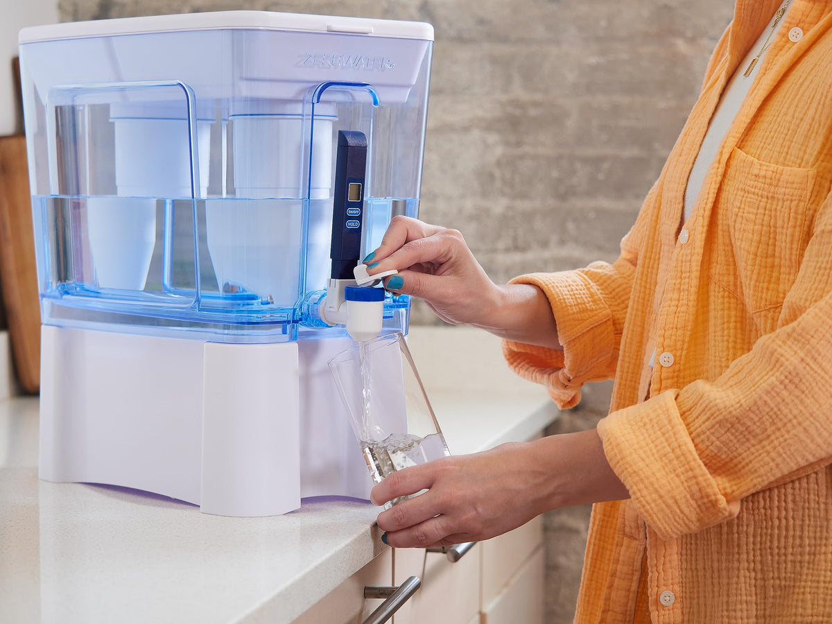 ZeroWater sustainability feature saves plastic by reducing single-use bottles.