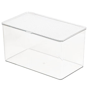 ZEXALOR clear storage bin with lid for pantry organization and easy access