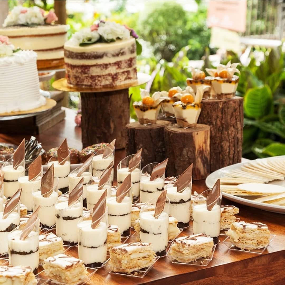 Zezzxu elegant cups elevate dessert displays with thoughtful slanted design.
