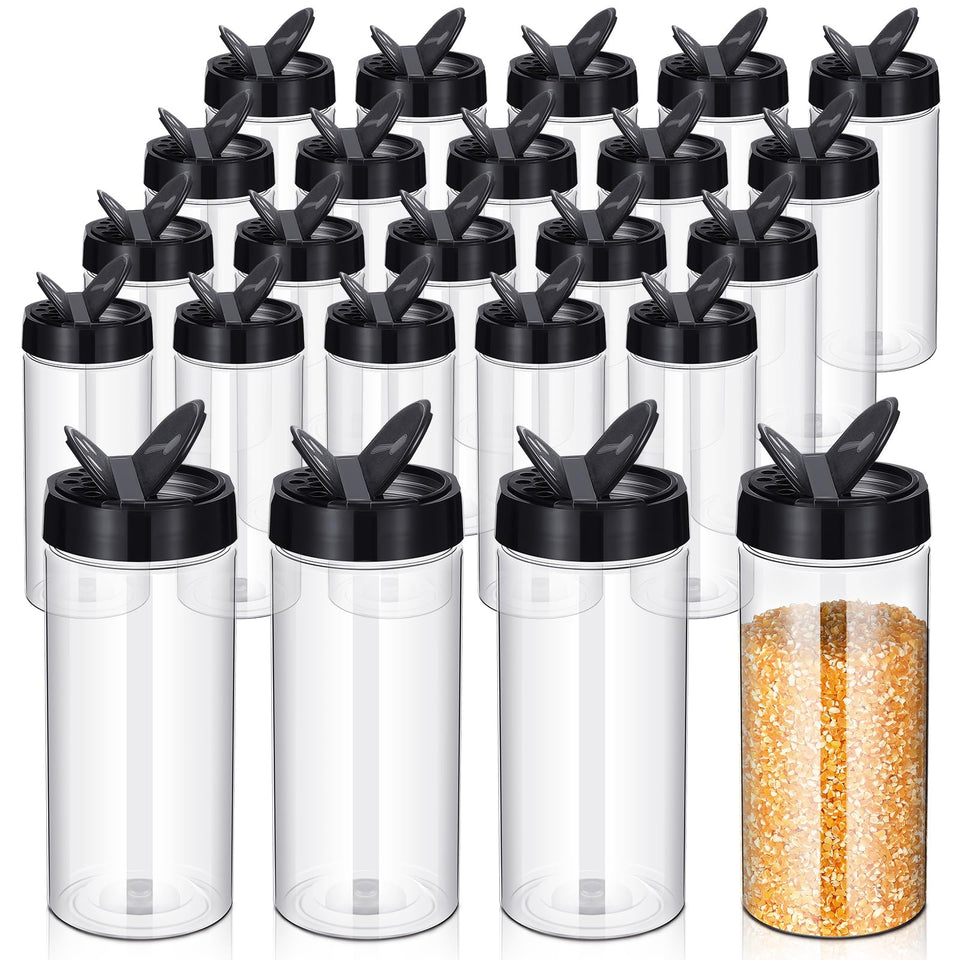 Zhehao 24-pack spice containers with clear bodies for quick ingredient identification