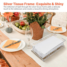 Zhithink napkin dispenser on dining table provides secure, easy one-by-one napkin access.