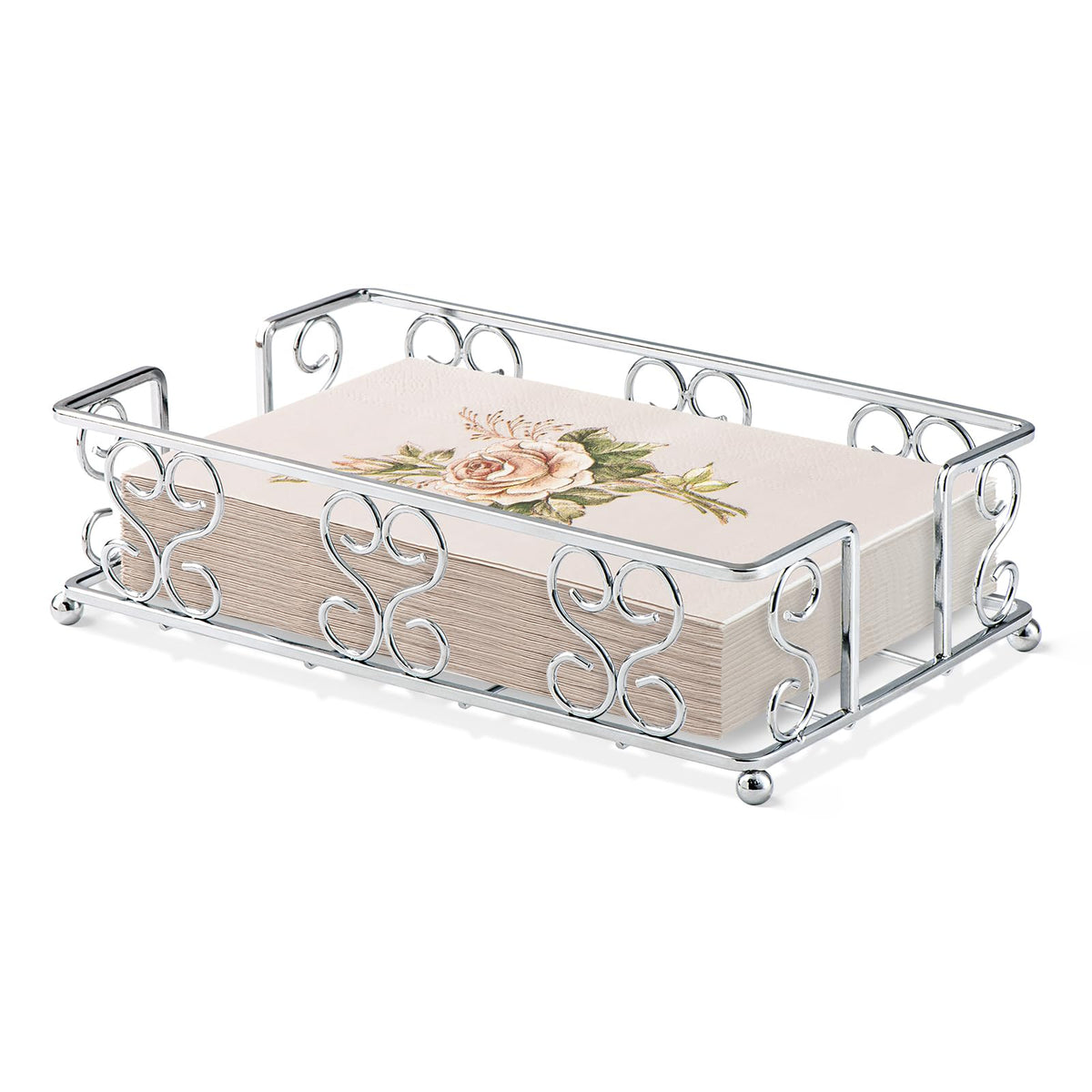 Zhithink napkin holder, stainless steel finish, keeps napkins neat and accessible on tables.