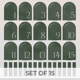 ZICOTO arch-design table numbers offer a modern focal point on tables.