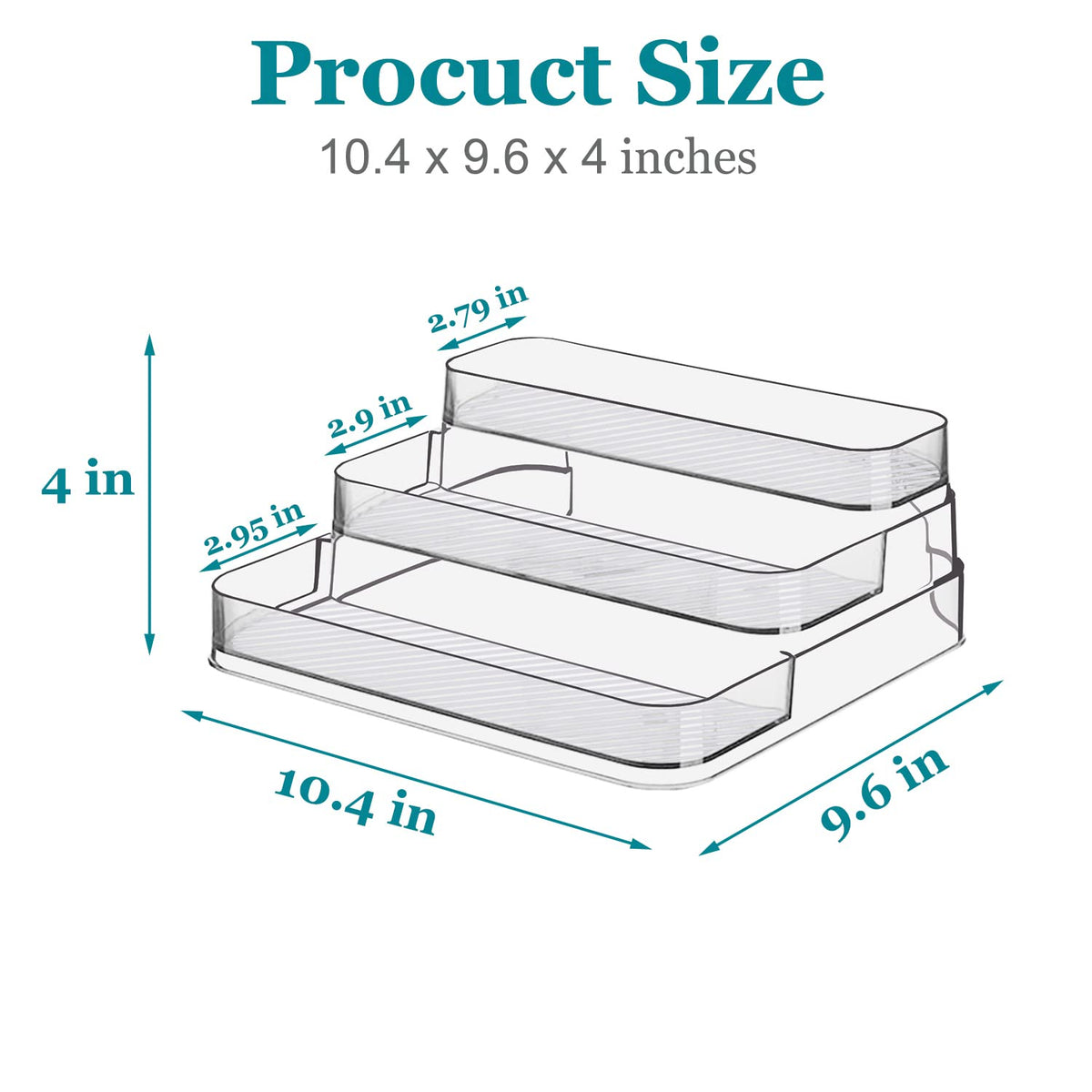 Zilphoba acrylic spice rack vanity, bathroom shelf for vitamins and small jars.