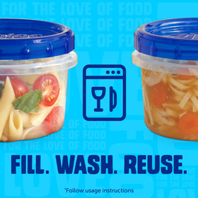 Ziploc Twist 'n Loc microwave-safe design for quick reheating.