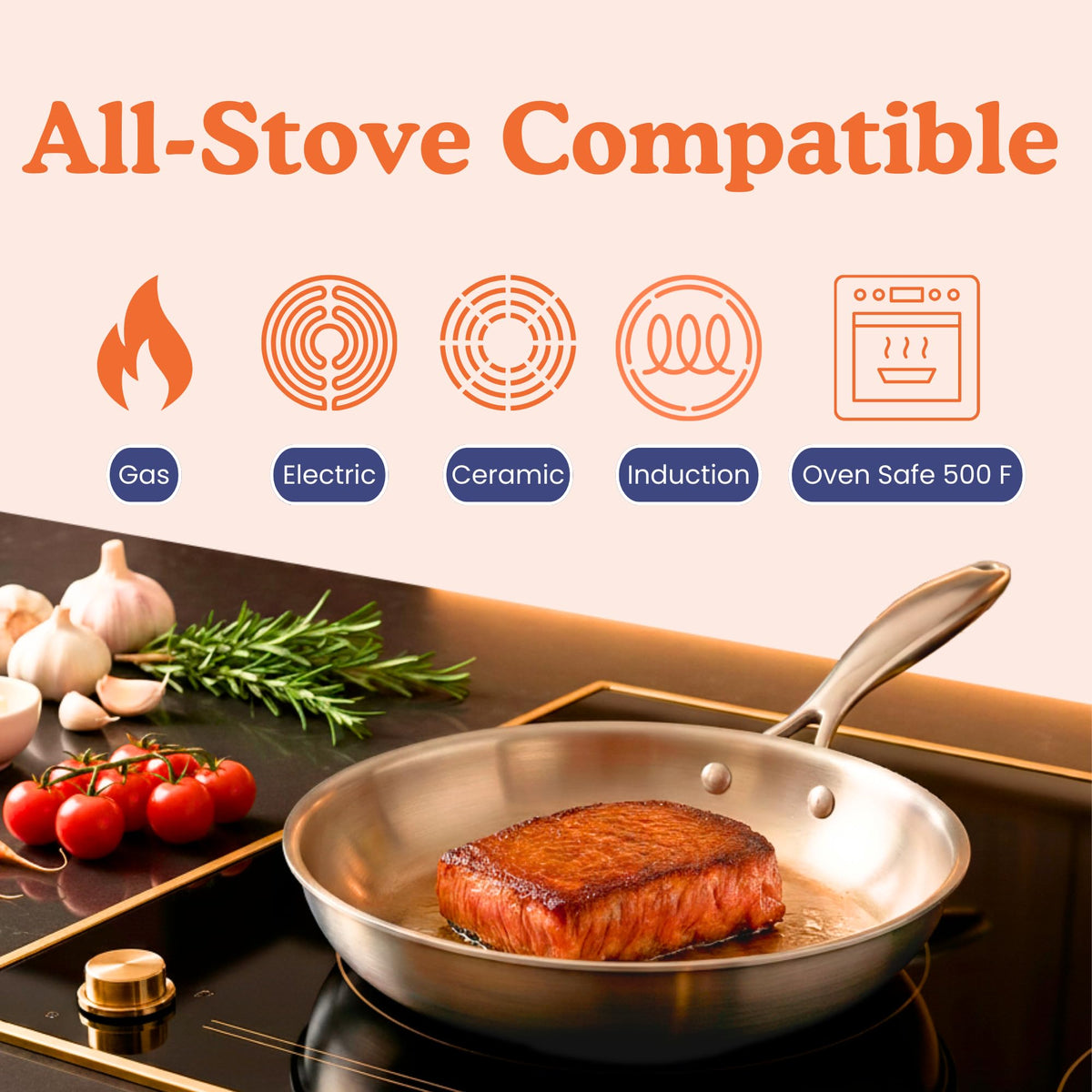 Ziruma 8in pan suitable for quick meals and finishing in the oven