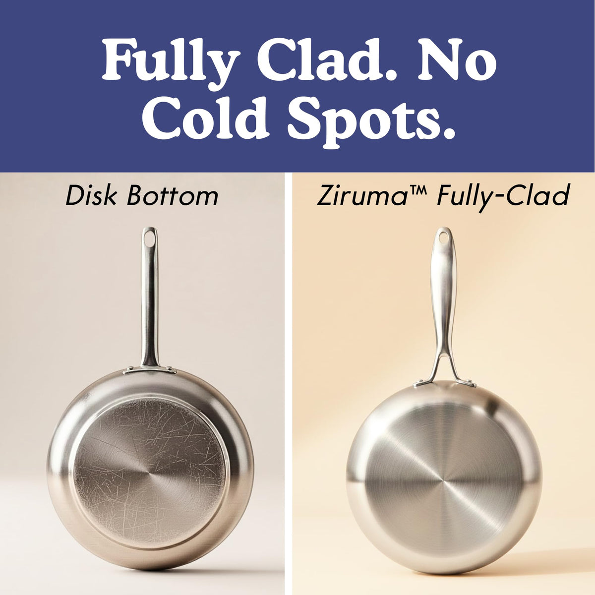 Ziruma certified stainless steel handle resists rust and bending