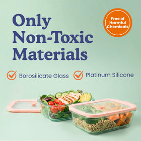 Ziruma 21oz glass container with airtight lid, perfect for meals and snacks.