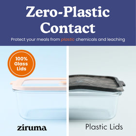 Ziruma microwave-safe glass container ready for reheating meals.