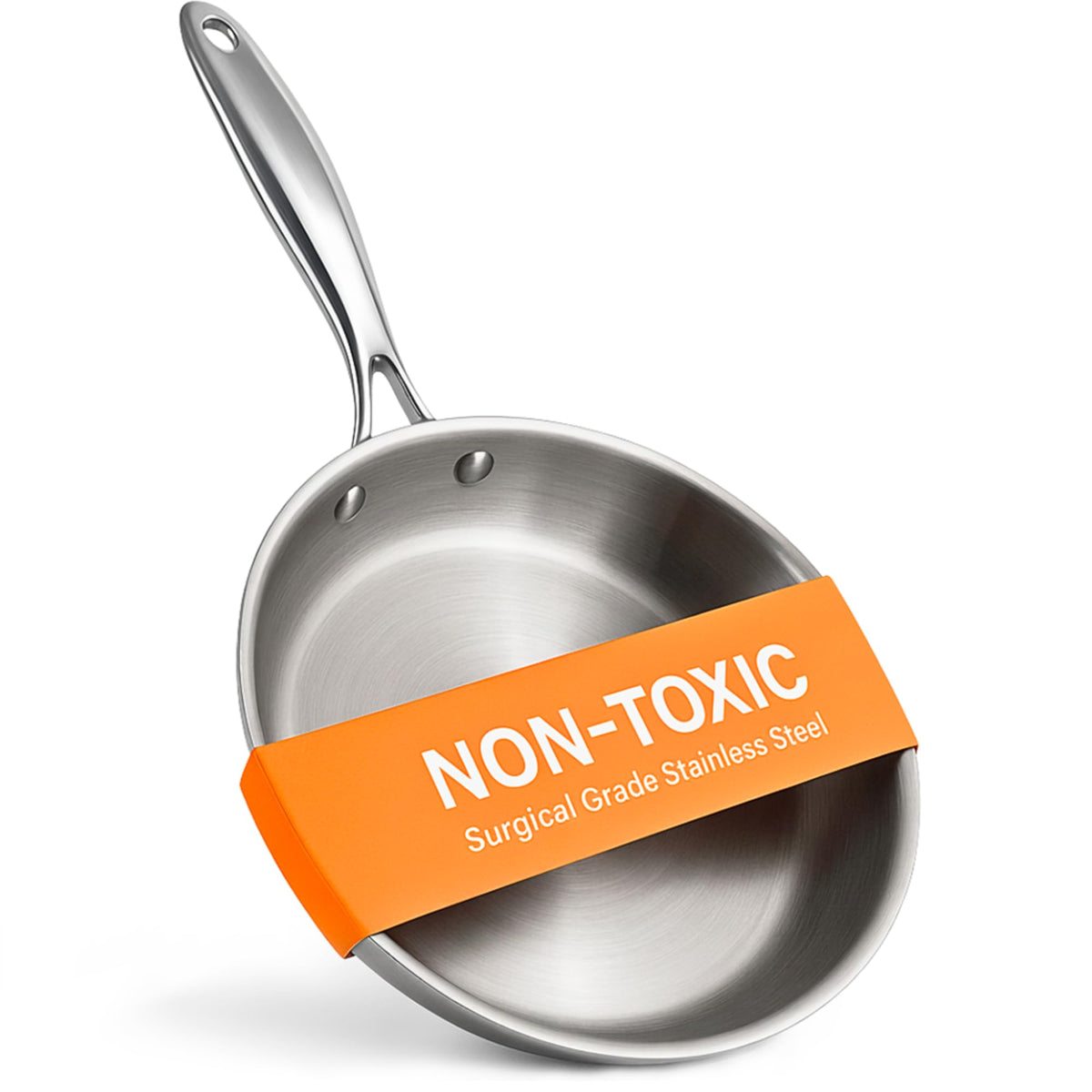 Ziruma non-toxic 8in frying pan front view for safe cooking
