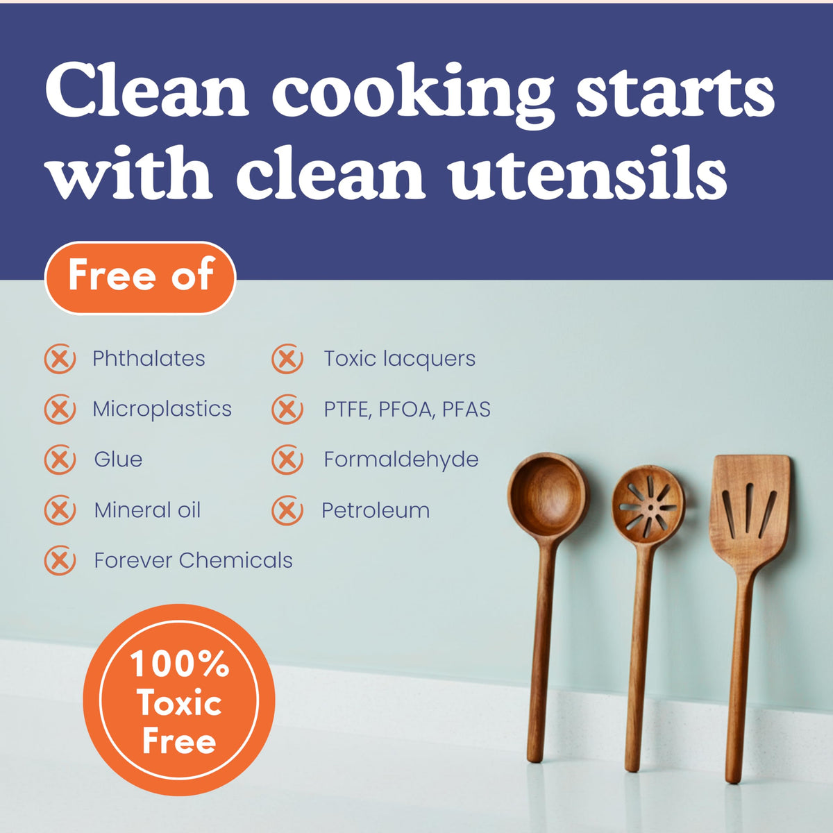 Ziruma long-handled wooden spoons offer comfortable, safe flipping.