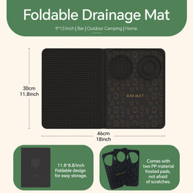 ZJWZLG bar mat with removable cutting board supports slicing and garnishing beverages.