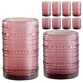 ZMOWIPDL vintage hobnail 12oz glasses front view for elegant sipping