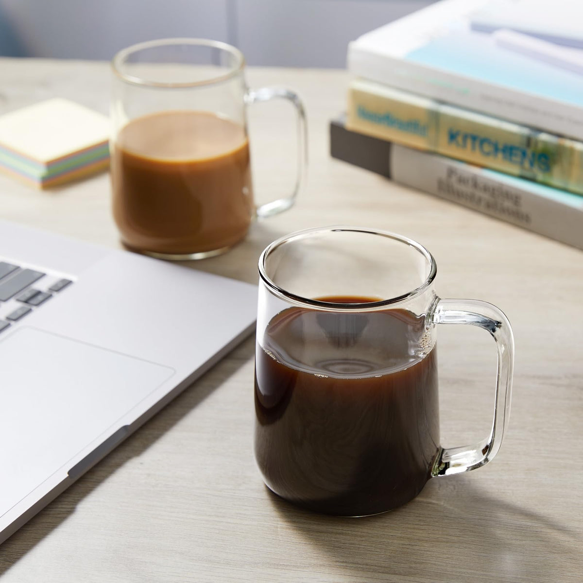 ZMZKKLL glass mug steaming coffee with inviting aroma