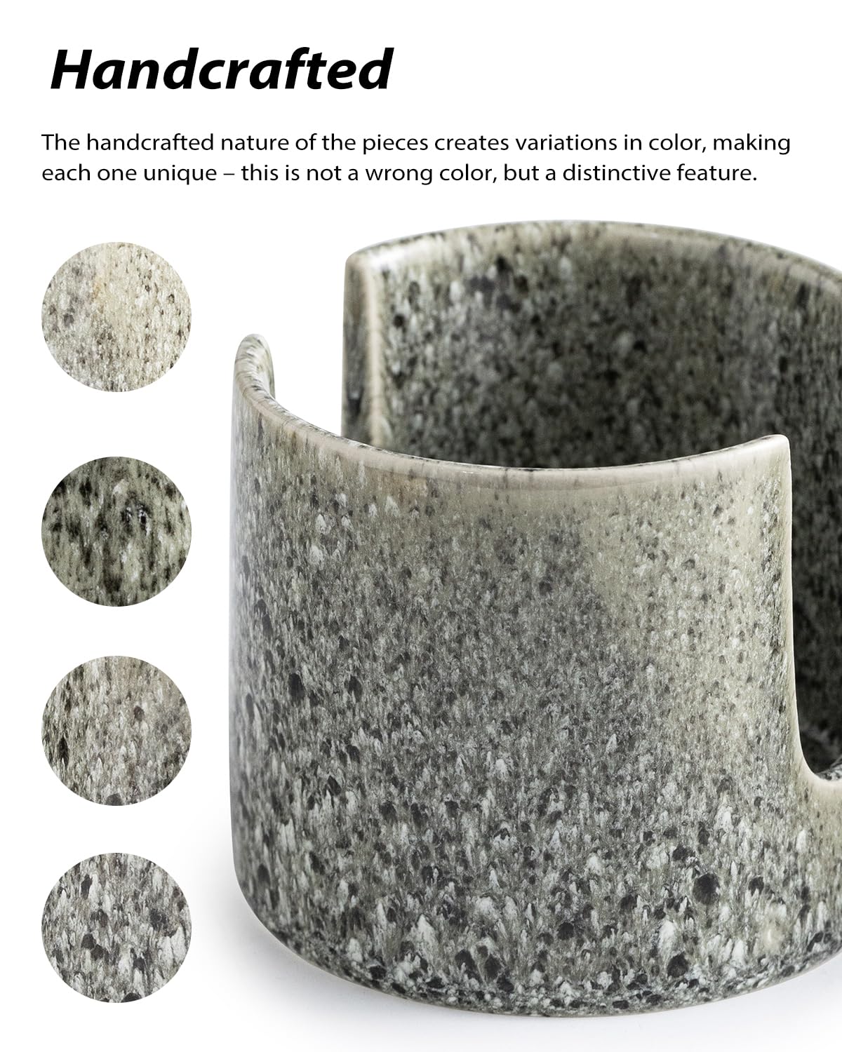 Zoeeker ceramic holder stores small accessories like drain plugs and scrubbers.