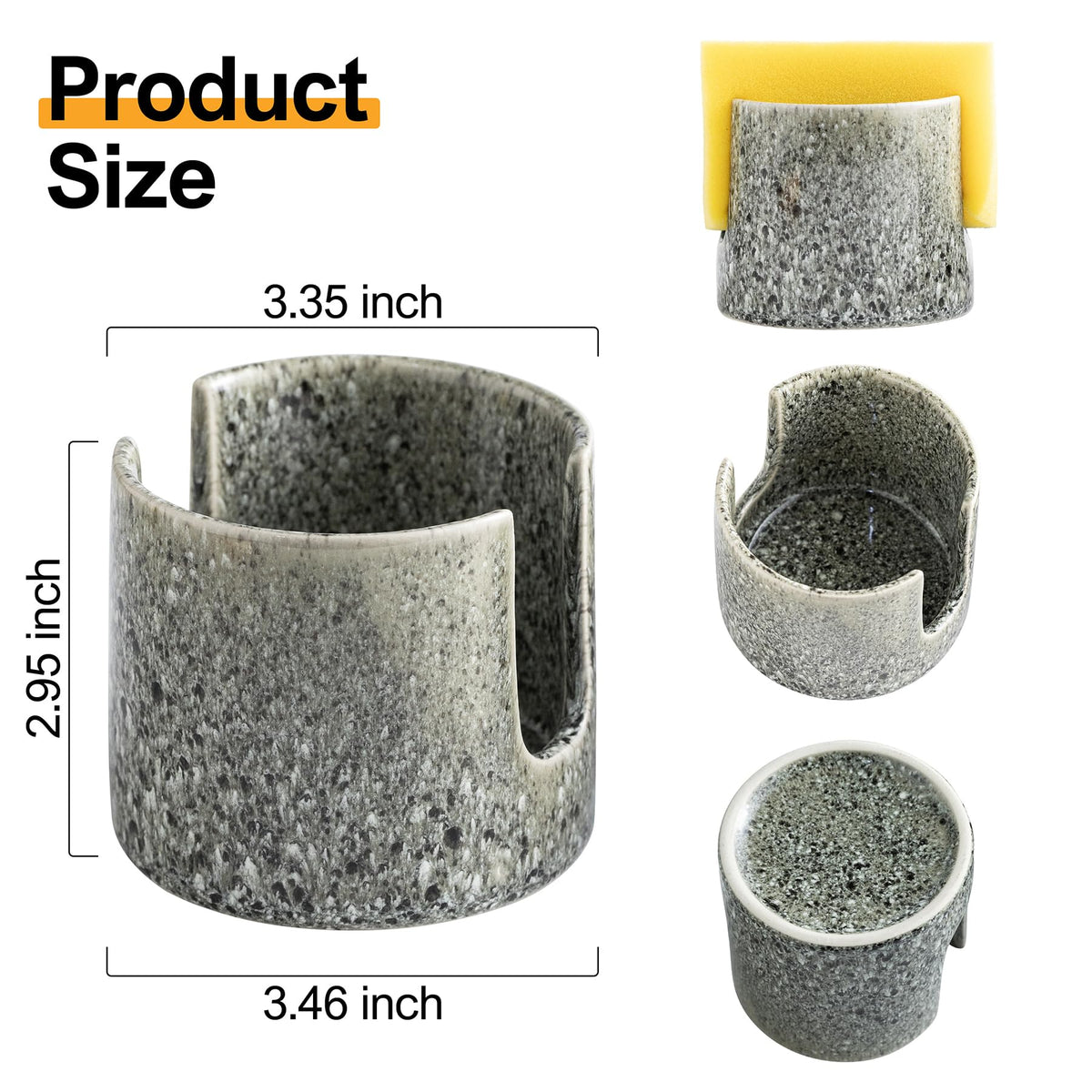 Zoeeker sink compact caddy helps keep sponges, soap, and scrubbers neatly organized.
