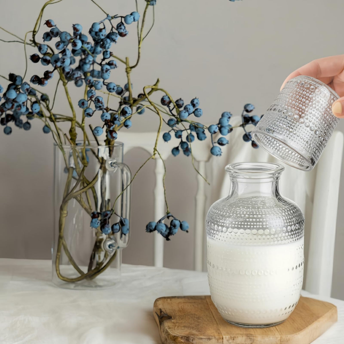 ZOOFOX bedside drinking stand enhances decor with convenient access.