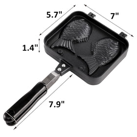 ZOOFOX Taiyaki pan open bracket design allows quick batter pour and close.