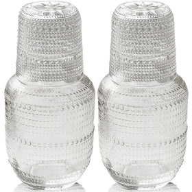 ZOOFOX vintage bedside carafe with tumbler for easy night hydration.
