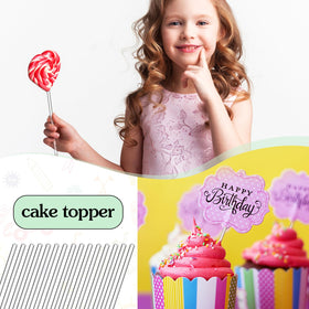 Zopeal cake pops rods clear ideal for secure toppers on cupcakes and treats.