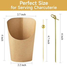 ZORRITA charcuterie cups 8oz side design highlighting spill-resistant performance.