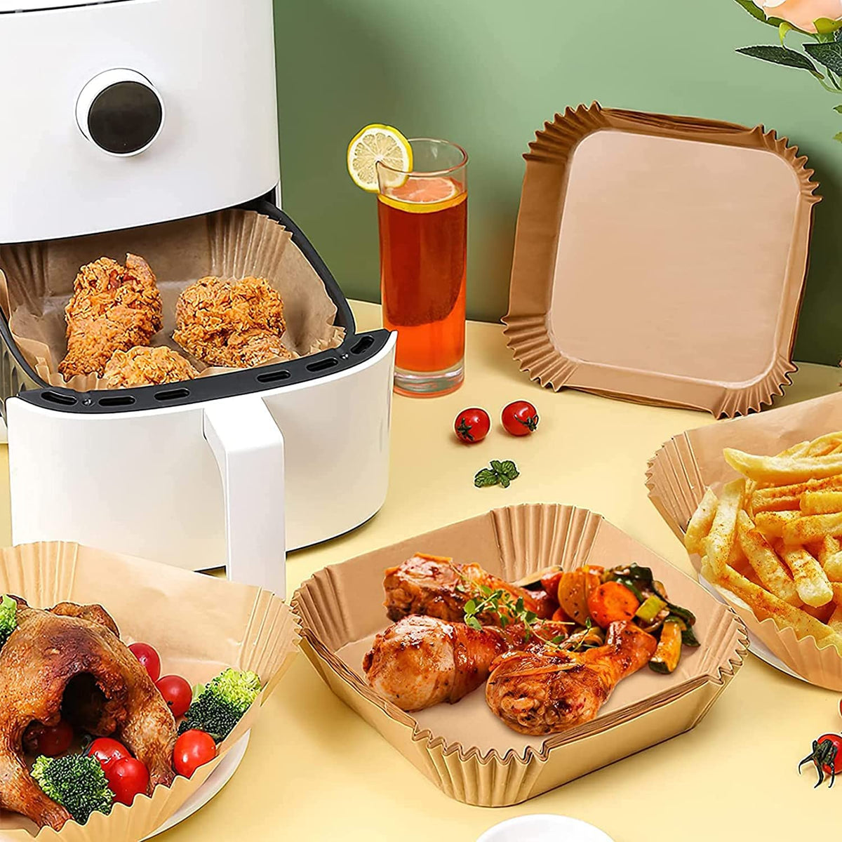 9 inch liners offer oil resistance for fried foods.